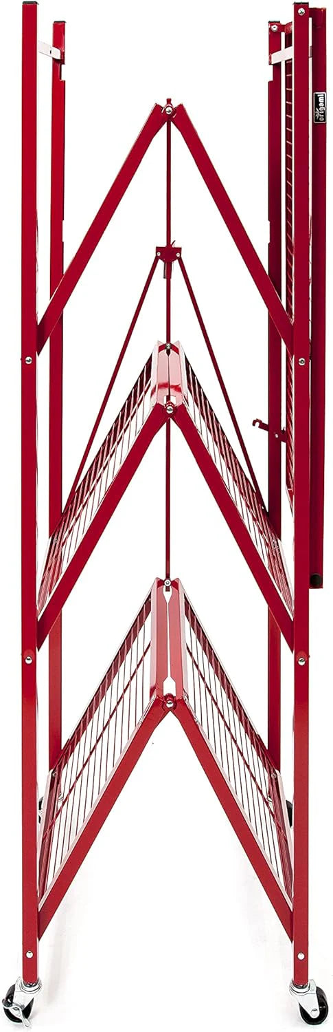 Foldable 4-tier rack holds