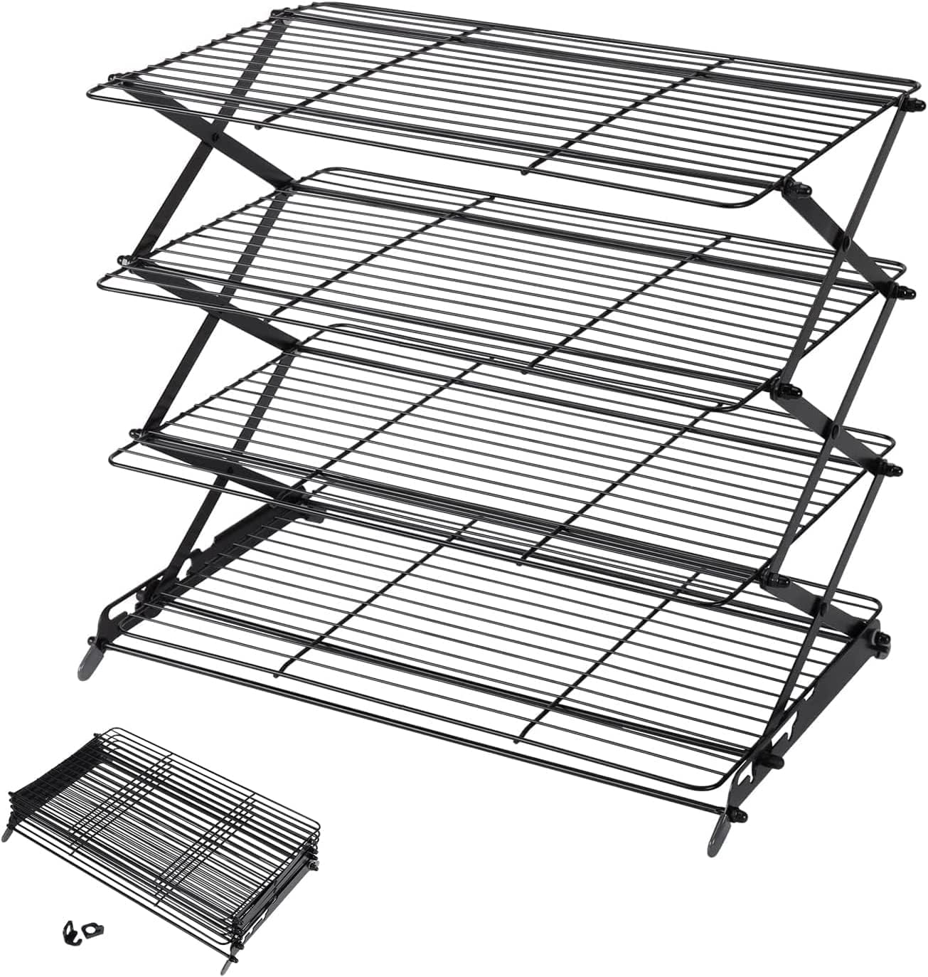 Geesta 2/3/4 Tier Upgraded Foldable Cooling Rack Stackable Baking Cooking Drying Line Cooling Rack
